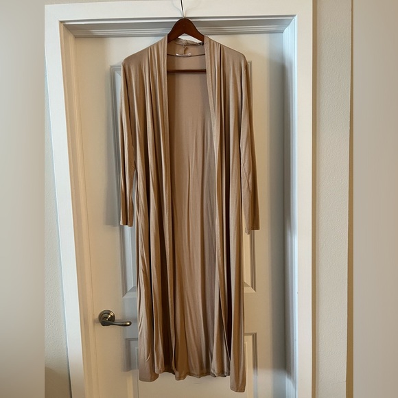 Bluetime Floor Length Open Front Cardigan Lightweight Long Sleeve with P… - Picture 3 of 6